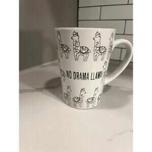Pfaltzgraff No Drama Llama Embossed White Coffee Mug 16 Oz